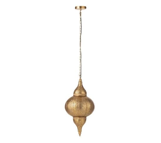 Lampe Suspension En Métal "bore" 65cm Or