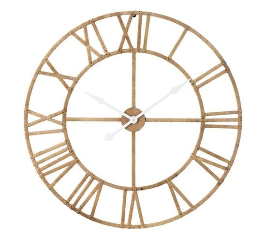 Horloge Murale En Rotin "roman" 100cm Naturel