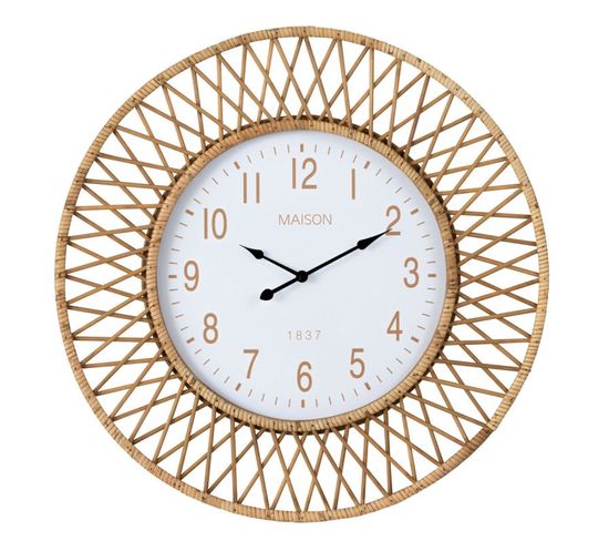 Horloge Murale En Rotin "wonder" 61cm Naturel