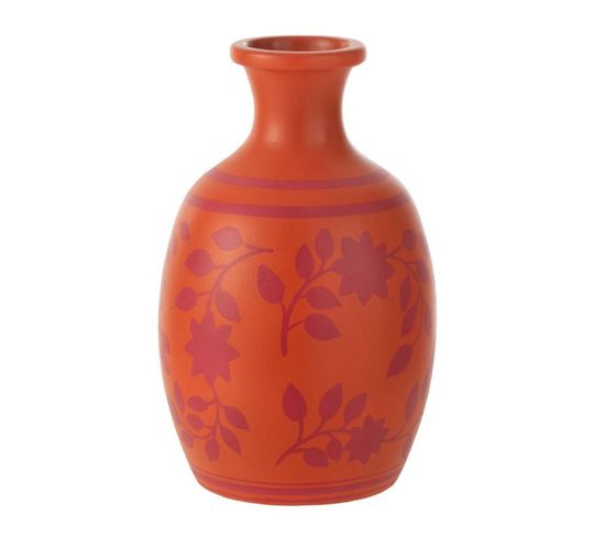 Vase Déco "feuilles" 38cm Orange
