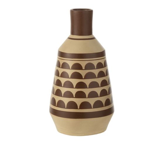 Vase Design Demi-cercles "jaisalmer" 44cm Marron