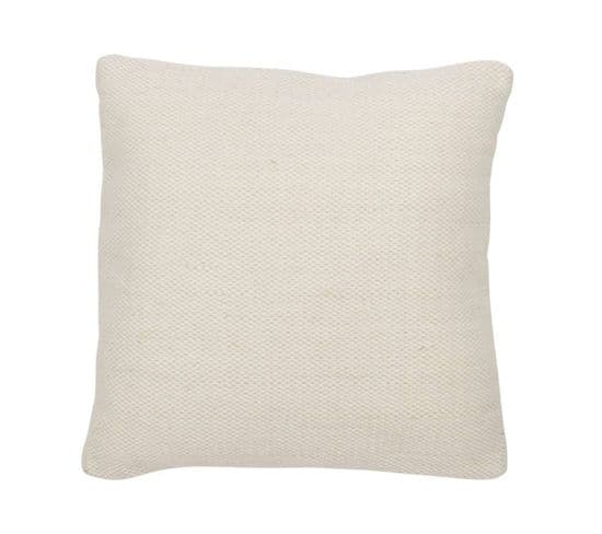 Coussin Déco En Laine "puglia" 45x45cm Crème