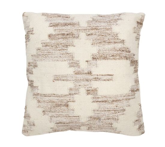 Coussin Déco "croix" 60x60cm Beige