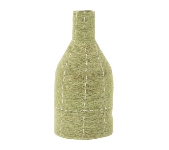 Vase Bouteille Design Pointillés "jonc De Mer" 50cm Vert