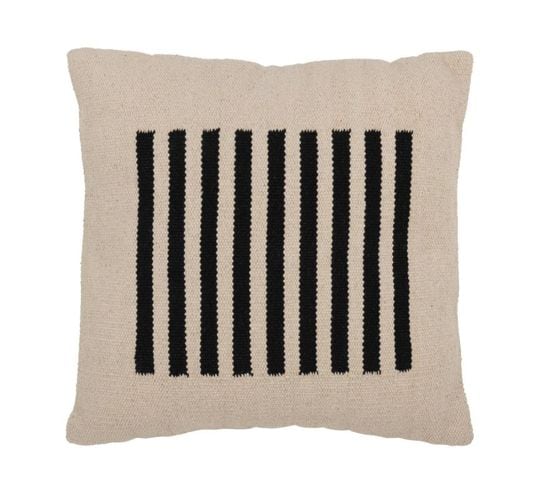 Coussin Design "lignes" 50x50cm Naturel