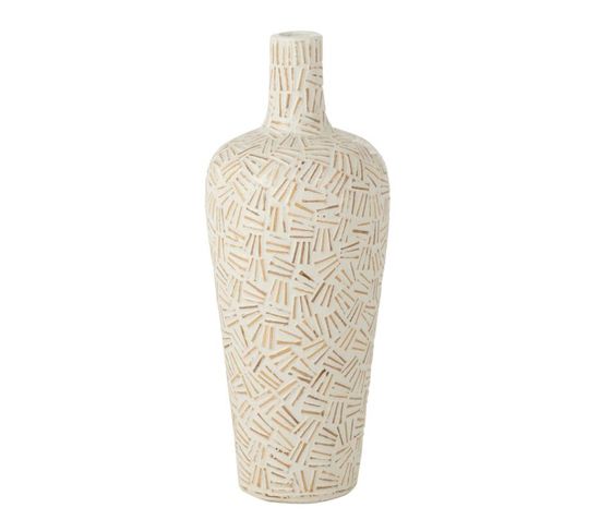Vase Déco En Ciment "lauwra" 60cm Blanc