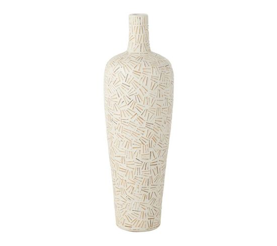 Vase Déco En Ciment "lauwra" 80cm Blanc