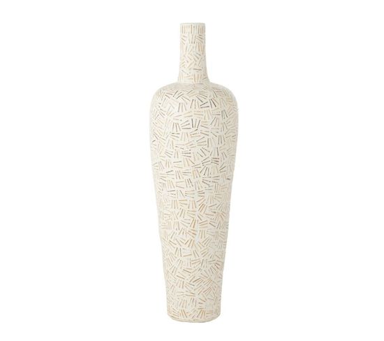 Vase Déco En Ciment "lauwra" 100cm Blanc