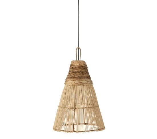 Lampe Suspension En Raphia "cone" 42cm Naturel