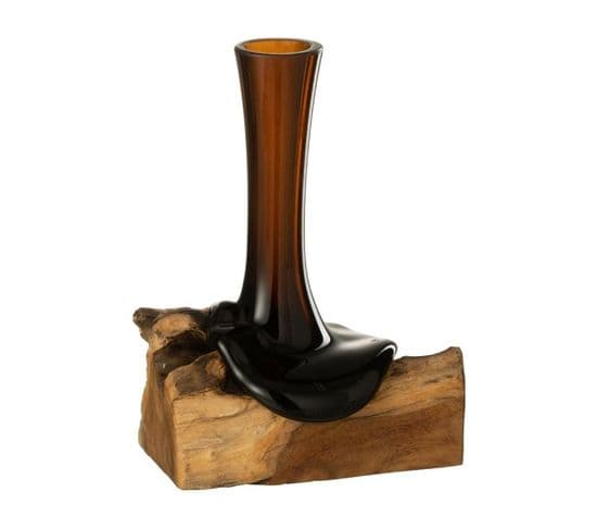 Vase Haut Sur Pied "gamal" 29cm Marron