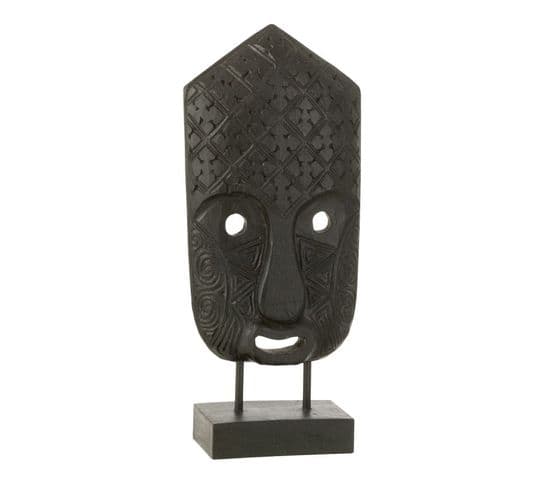 Statuette Déco "masque Primitif" 42cm Noir