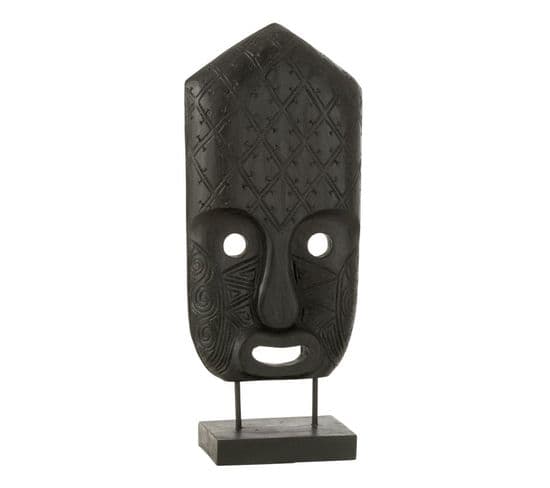 Statuette Déco "masque Primitif" 52cm Noir