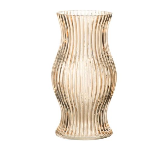 Vase Design Strié "mae" 26cm Pêche