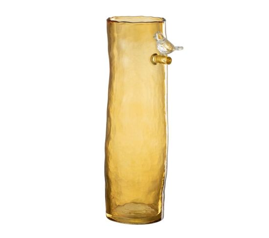 Vase Haut Design "oiseau" 32cm Ocre