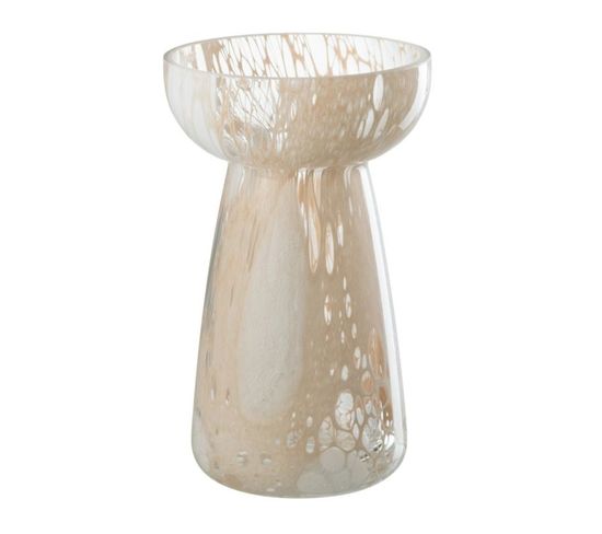 Vase Haut En Verre "santorin" 17cm Beige