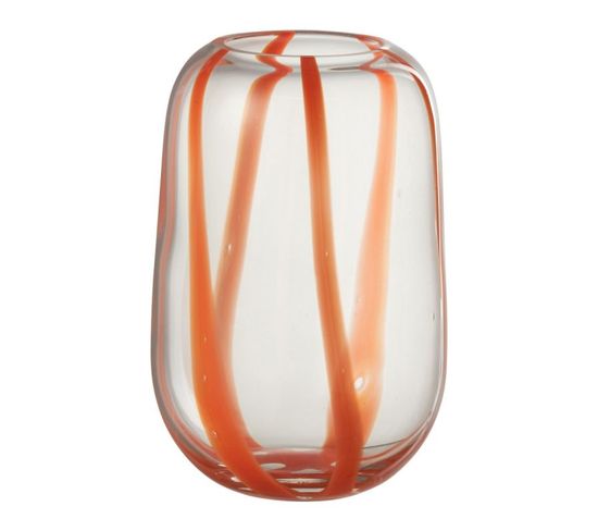 Vase Design En Verre "pop Art" 24cm Orange