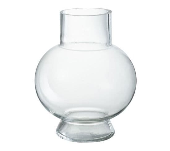 Vase Boule En Verre "pinky Perfect" 22cm Transparent