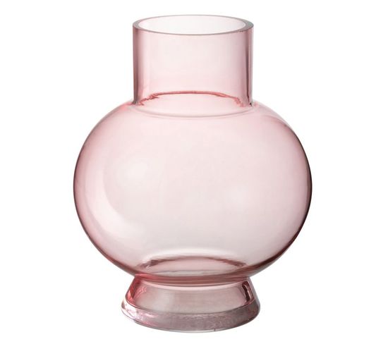 Vase Boule En Verre "pinky Perfect" 22cm Rose Clair
