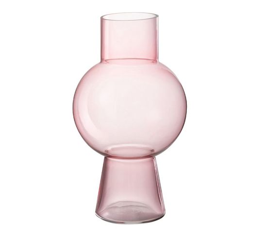 Vase Boule En Verre "pinky Perfect" 31cm Rose Clair