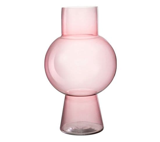 Vase Boule En Verre "pinky Perfect" 46cm Rose Clair