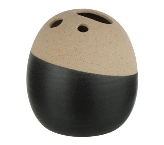 Vase Boule Déco "black Lombok" 18cm Noir