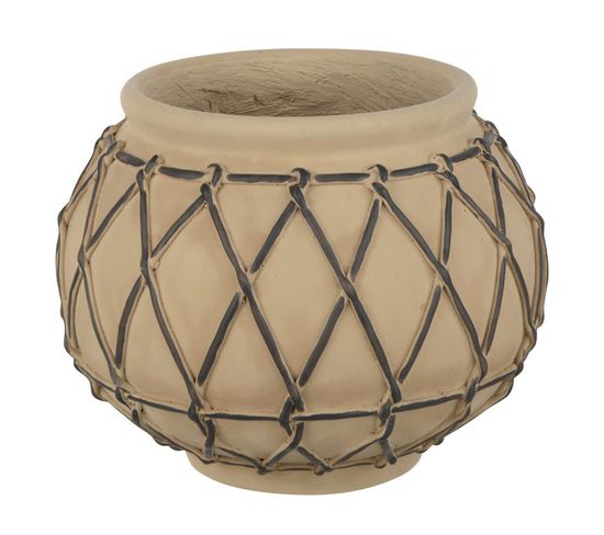 Cache-pot En Ciment "berbere" 20cm Beige