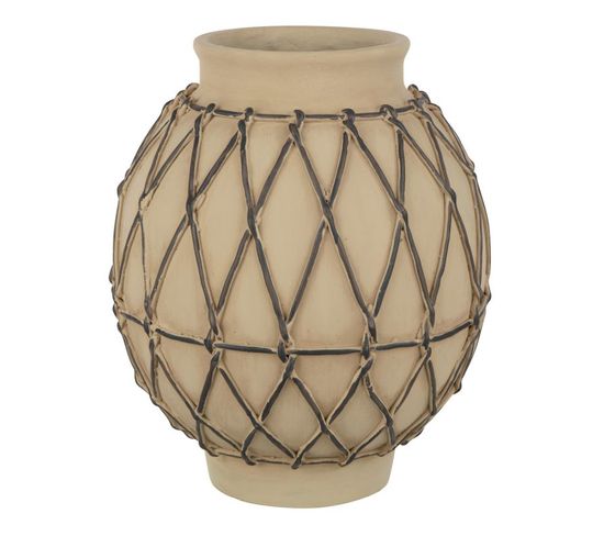 Cache-pot En Ciment "berbere" 30cm Beige