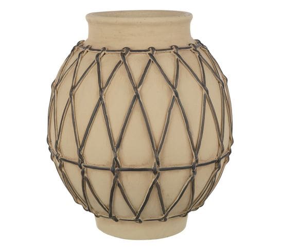 Cache-pot En Ciment "berbere" 35cm Beige