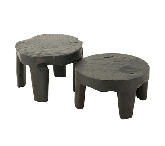 Lot De 2 Tables Basses "tek" 50cm Noir