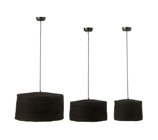 Lot De 3 Lampes Suspension "moonj" 50cm Noir