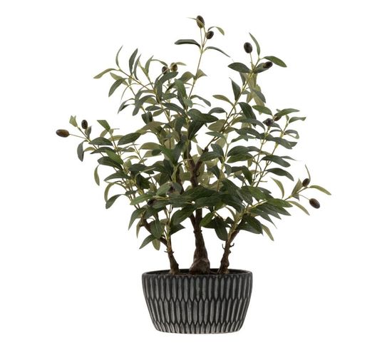 Arbre Artificiel En Pot "olivier" 60cm Vert