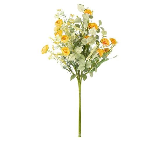 Bouquet De Fleurs Artificielles "mixtes" 85cm Jaune