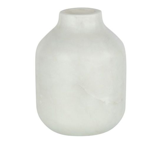 Vase Bouteille Déco "marbre" 15cm Blanc