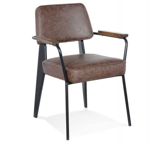 Fauteuil Vintage Design "bonito" 82cm Marron