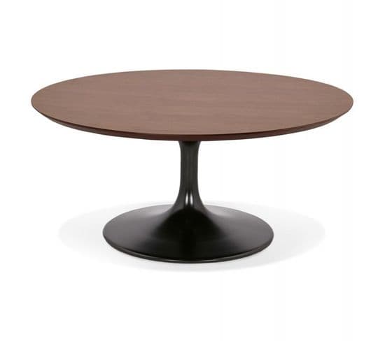 Table Basse Scandinave "scusi" 90cm Noyer Et Noir