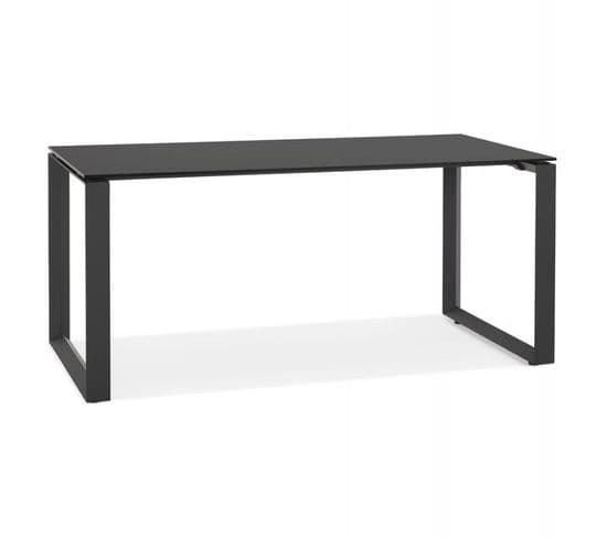 Bureau Design En Verre "abigano" 160cm Noir