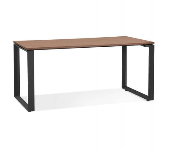 Bureau Design "abigano" 160cm Noyer et Noir