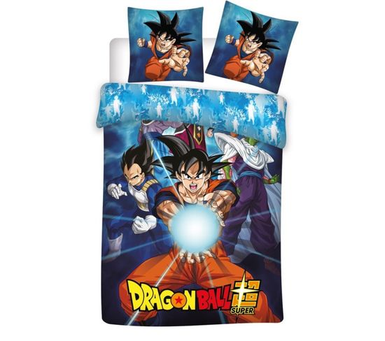 Parure De Lit Réversible Dragon Ball Z - Son Goku - -kaméhaméha- - 140 Cm X 200 Cm