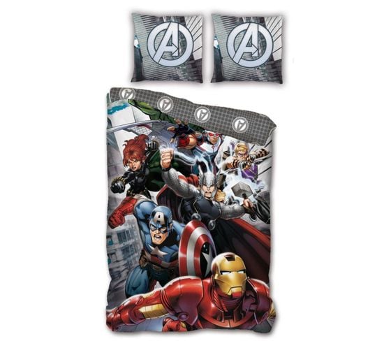 Parure De Lit Réversible Marvel Avengers - 140 Cm X 200 Cm