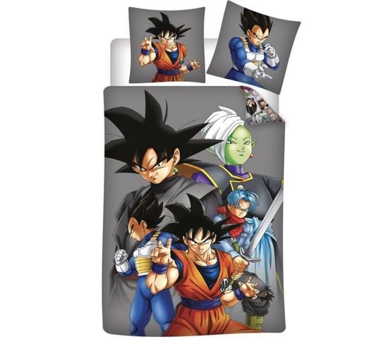 Parure De Lit Réversible Dragon Ball Z Avec Les Personnages Principaux - 140 Cm X 200 Cm