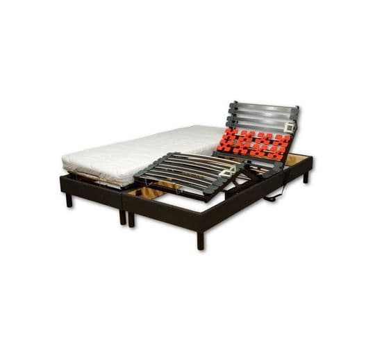 Pack Relaxation Matelas Mousse 2x90x200 Cm + Sommier TPR Electrique