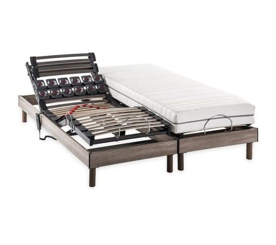 Ensemble Matelas+sommier Relaxation Électrique Ergo 2 Dreamzone - 2x80x200 Cm