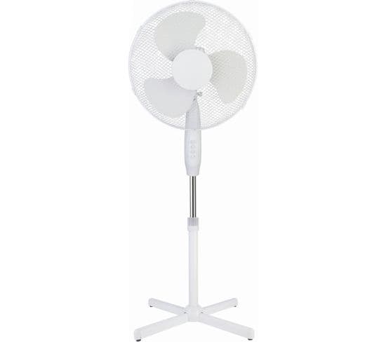 Ventilateur Sur Pied 40cm 55w 3 Vitesses Blanc - 545142001-1