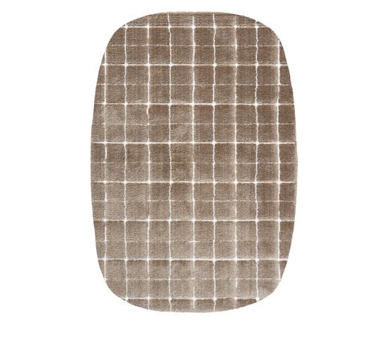 Byron V - Tapis Contemporain Ovale - Couleur - Brun, Dimensions - 160x230 Cm