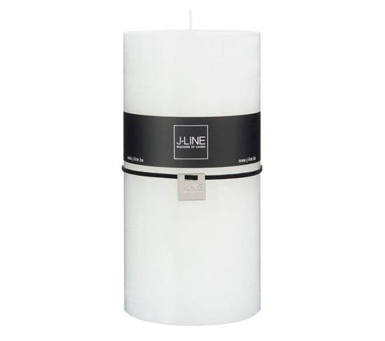 Bougie Cylindrique Déco "junina" 20cm Blanc