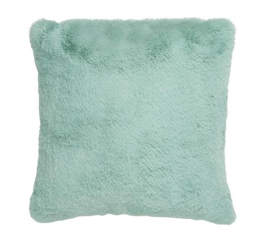 Coussin Imitation Fourrure "cutie" 45x45cm Menthe