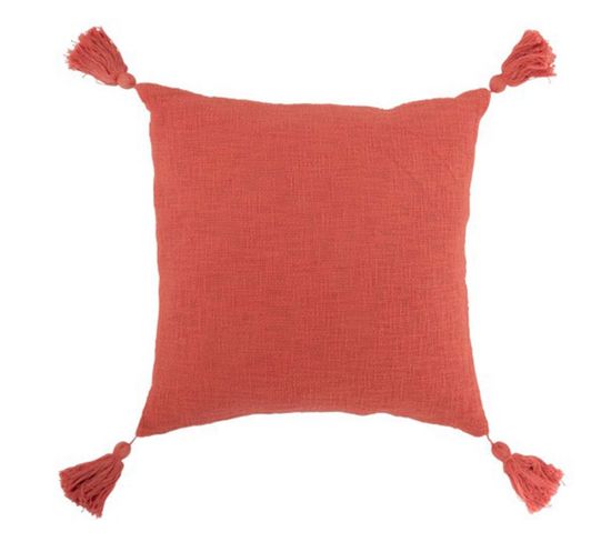 Coussin Déco à Pompons "terwin" 45x45cm Rose