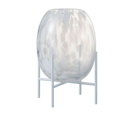 Vase Sur Pied Design "pois Déco" 23cm Transparent