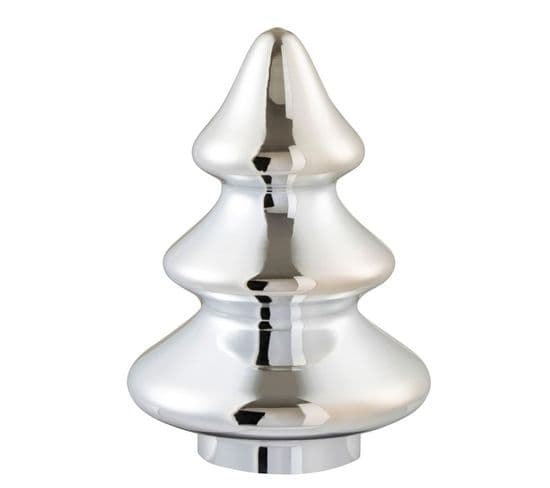 Statuette Déco Design "sapin De Noël" 27cm Argent