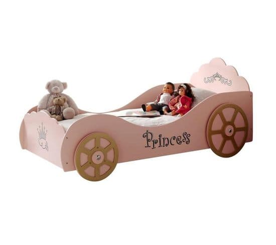 Lit Enfant Princesse "voiture" 90x200cm Rose